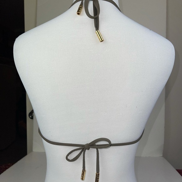 Red Carter Studded Triangle Bikini Top Green S - Picture 6 of 10